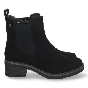Botines chelsea mujer negro tacón bajo