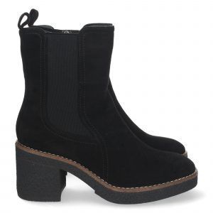 Botines chelsea mujer tacón medio color negro