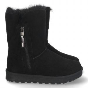 Botas australianas mujer negro detalle cremallera