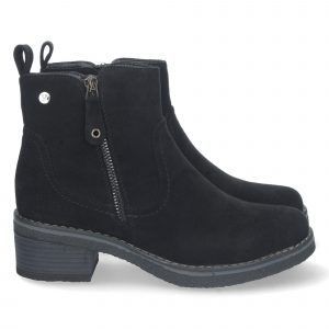 Botines de tacón bajo mujer negro