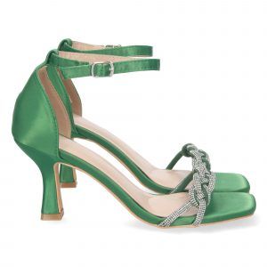 Sandalias de fiesta verde con tacón pala brillante 2HF-2166
