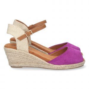 Sandalias de cuña para mujer estilo valenciana YJ633 Lila