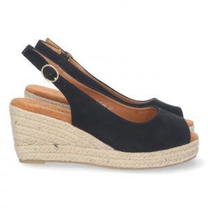 Sandalias de cuña alta mujer casual chic  YJ635 Negro