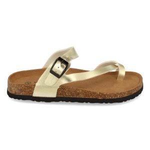 Sandalias planas mujer doradas estilo esclava BIO M-15