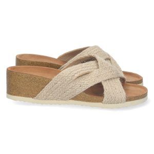 Sandalias de cuña negras mujer pala cruzada M-205