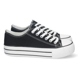 Zapatilla de lona mujer negras A307