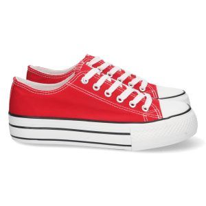 Zapatilla de lona mujer rojas A307