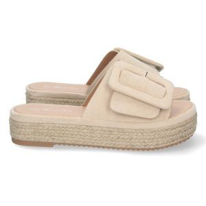 Sandalias plataforma yute mujer beige pala hebilla JSZ180