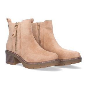Botines tacón medio mujer marrón YZ23-33