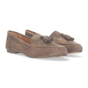 Mocasines kaki de mujer detalle borla 1AS-0170