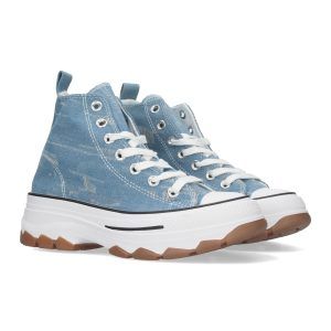 Zapatillas altas mujer jeans de lona con plataforma EV-100