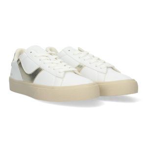 Zapatillas casual de vestir mujer blanco y dorado M4050