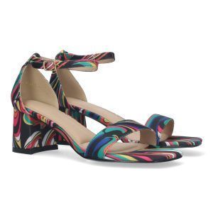 Sandalias de fiesta mujer con tacón medio multicolor A-2401