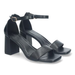 Sandalias de fiesta mujer tacon ancho negras B-3051