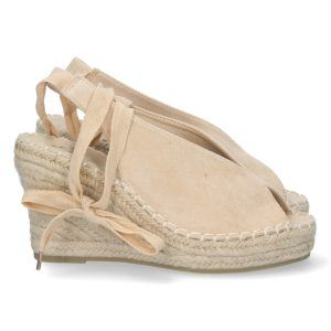 Sandalias de cuña alta para mujer beige empeine abierto TF3311