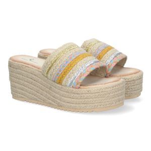 Sandalias de plataforma mujer camel diseño yute TF5138