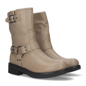 Botínes moteros mujer kaki planos YY-79