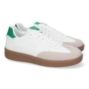 Zapatillas casual de vestir blancas y verdes mujer CD-3047