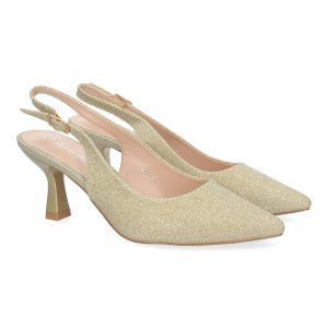 Zapatos de tacón mujer dorados estilo salón YK263