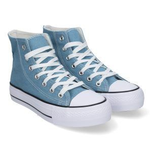 Zapatillas altas de lona mujer jeans EV-300