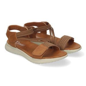 Sandalias planas camel mujer cómodas cierre velcro FZF23-26