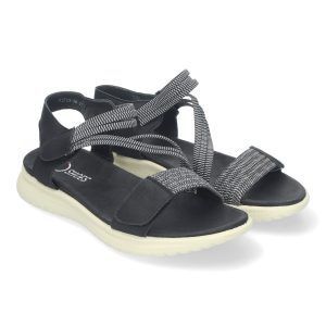 Sandalias planas negras mujer cómodas cierre velcro FZF23-26