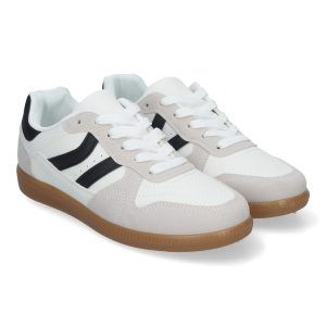 Zapatillas casual planas blancas y negras para mujer G011-2