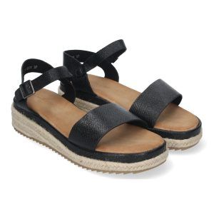 Sandalias planas mujer negras pala de tira ancha CF-3027