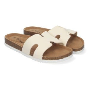 Sandalias planas beige mujer planta anatómica BIO M-235