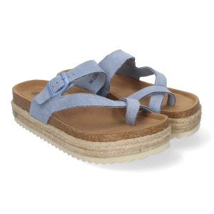 Sandalias de plataforma mujer azul de dedo planta BIO M-238