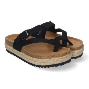 Sandalias de plataforma mujer negras de dedo planta BIO M-238