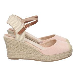 Sandalias de cuña mujer rosas puntera cerrada YJ8511