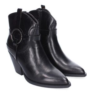 Botines cowboy tacón alto negro 1085