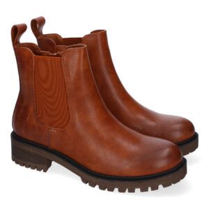 Botines chelsea mujer camel con elástico y suela dentada C797