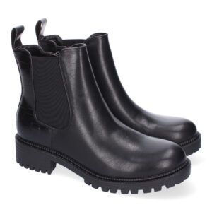 Botines chelsea mujer negros con elástico y suela dentada C797