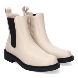 Botines chelsea mujer beige elástico en lateral DB-3357