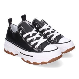 Zapatillas de lona negras con plataforma mujer EV-99P