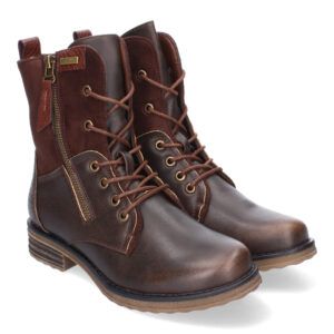 Botas planas de mujer marrón estilo casual con cordones F6292