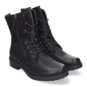 Botas planas de mujer negro estilo casual con cordones F6292