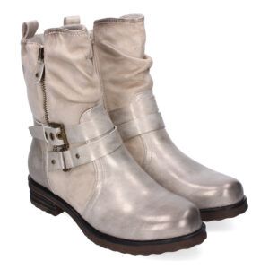 Botines de mujer planos dorados doble hebilla F6603