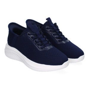 Zapatillas deportivas mujer adorno perforado azul HT20-39