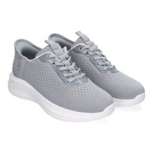 Zapatillas deportivas mujer adorno perforado gris HT20-39