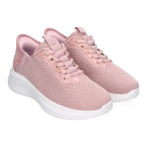 Zapatillas deportivas mujer adorno perforado rosa HT20-39