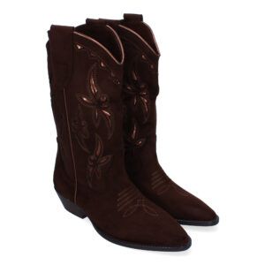 Botas tacón camperas mujer con adornos marrón M4751