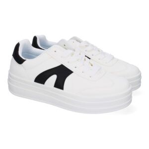 Zapatillas casual de vestir mujer blancas efecto triple suela PP-15