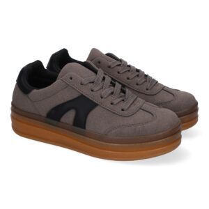 Zapatillas casual de vestir mujer grises efecto triple suela PP-15