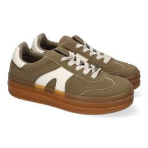 Zapatillas casual de vestir mujer verdes efecto triple suela PP-15