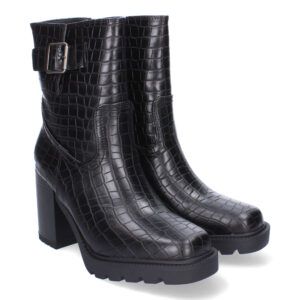 Botas de tacón alto mujer negro animal print S-3398
