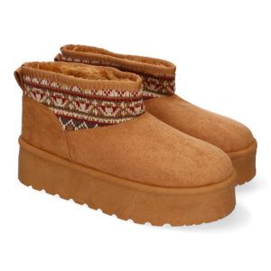 Botas australianas mujer camel forro pelo adorno en caña SL-729