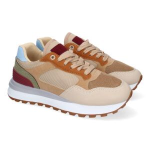 Zapatillas deportivas de vestir mujer beige multicolor TT-56